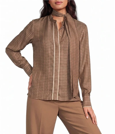 Reiss Tate Check Scarf Top