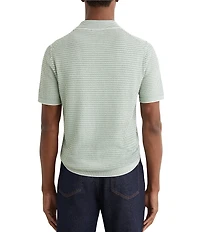 Reiss Textured Quarter-Zip Short Sleeve Polo Shirt
