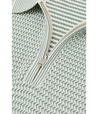 Reiss Textured Quarter-Zip Short Sleeve Polo Shirt