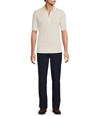 Reiss Warren Basket-Stitch Short Sleeve Polo Shirt