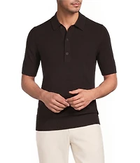 Reiss Warren Basket-Stitch Short Sleeve Polo Shirt