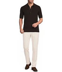 Reiss Warren Basket-Stitch Short Sleeve Polo Shirt