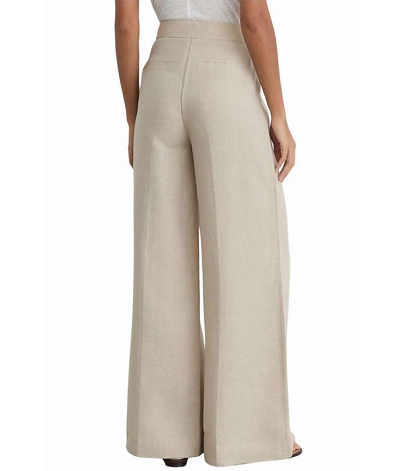 Reiss Woven Linen Wide-Leg Suit Trouser Tailoring Pants