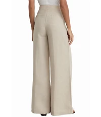 Reiss Woven Linen Wide-Leg Suit Trouser Tailoring Pants