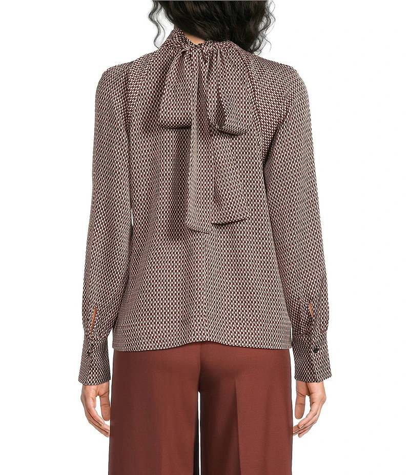 Reiss Woven Long Sleeve Print Top
