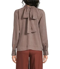 Reiss Woven Long Sleeve Print Top