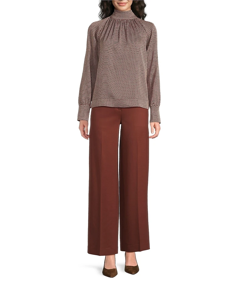 Reiss Woven Long Sleeve Print Top