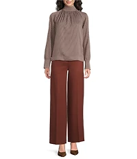 Reiss Woven Long Sleeve Print Top