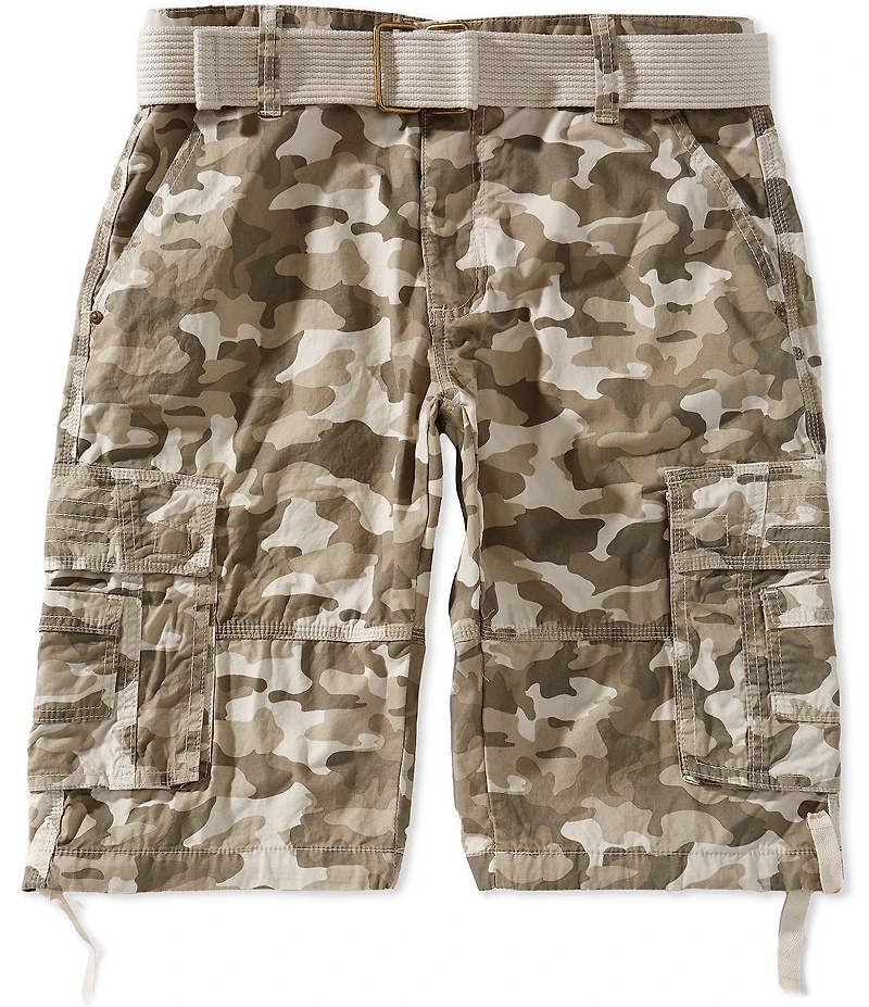 Request Jonah Belted Cargo 14#double; Inseam Camo Shorts