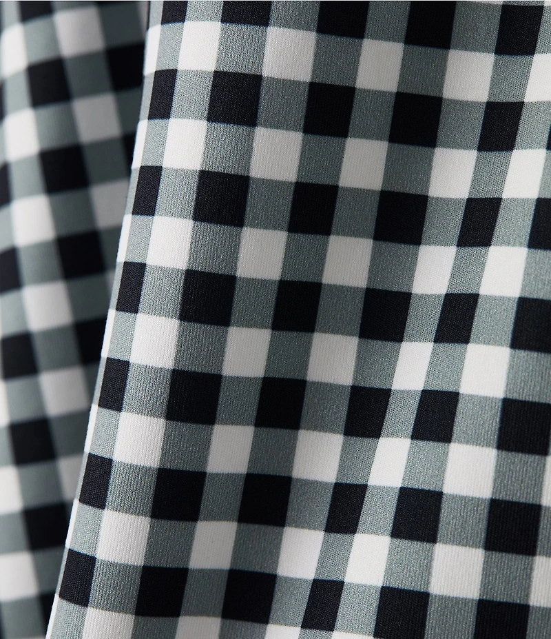 RHONE 16#double; Course To Court Gingham Print Skort
