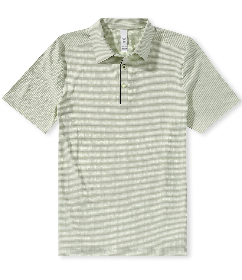 RHONE Approach Seersucker Tech Short Sleeve Polo Shirt