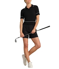RHONE Birdie Collar Neckline Short Sleeve Contrast Piping Sweater Polo