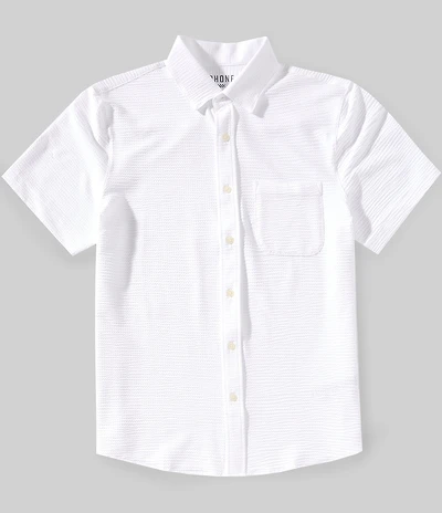 RHONE Commuter Seersucker Short Sleeve Woven Shirt