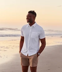 RHONE Commuter Seersucker Short Sleeve Woven Shirt