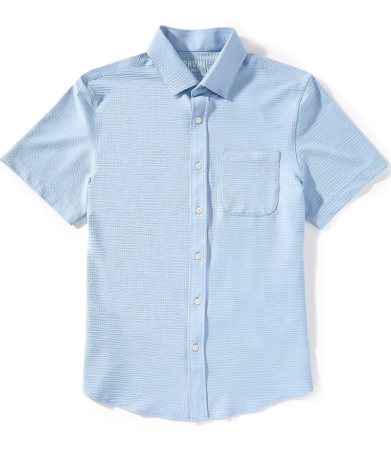 RHONE Commuter Seersucker Short Sleeve Woven Shirt