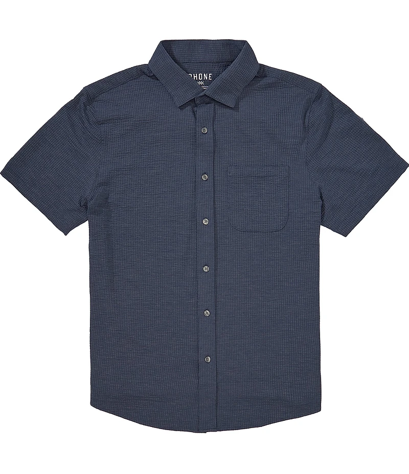 RHONE Commuter Seersucker Short Sleeve Woven Shirt
