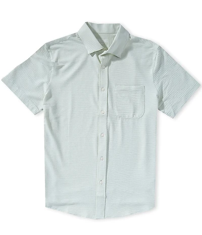 RHONE Commuter Seersucker Short Sleeve Woven Shirt