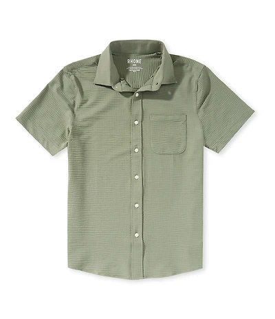 RHONE Commuter Seersucker Short Sleeve Woven Shirt