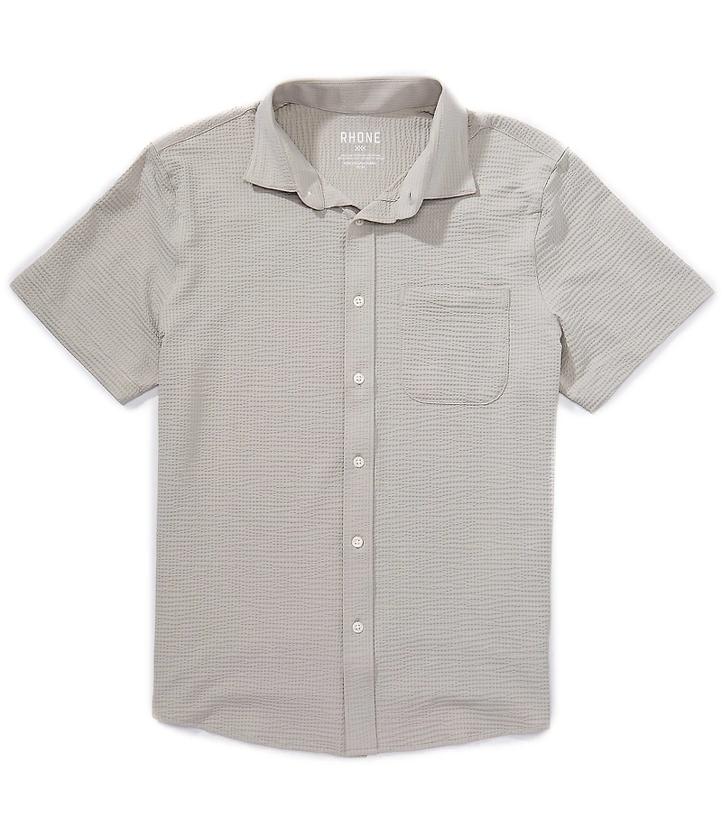 RHONE Commuter Seersucker Short Sleeve Woven Shirt