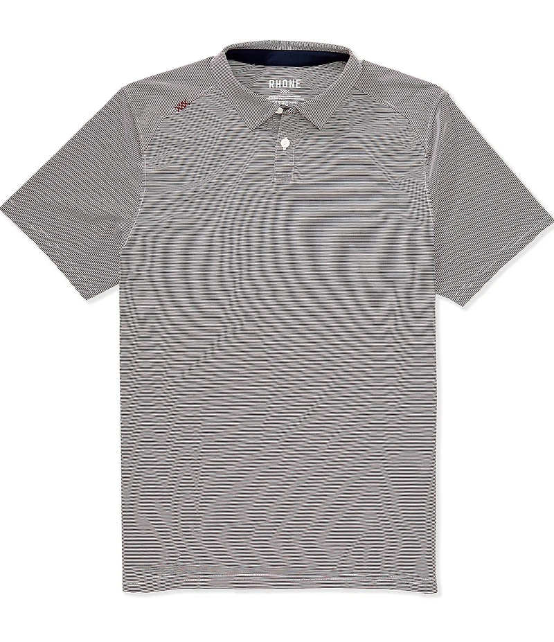 RHONE Commuter Slim Fit Performance Stretch Stripe Short Sleeve Polo Shirt