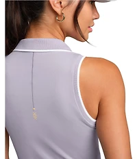 RHONE Course To Court Collared 1/4 Zip Sleeveless Polo Top