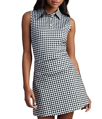RHONE Course To Court Gingham Polo Neck Sleeveless Top