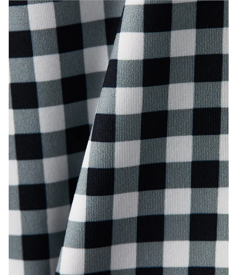 RHONE Course To Court Gingham Polo Neck Sleeveless Top