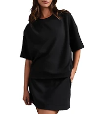 RHONE DreamGlow™ Cooridnating Crew Neck Short Sleeve High-Low Hem Relaxed Tee