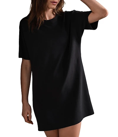 RHONE DreamGlow™ Crew Neck Short Sleeve Mini Day Dress