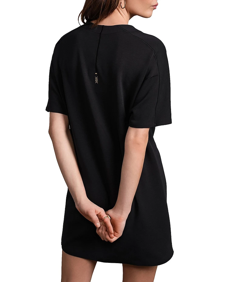 RHONE DreamGlow™ Crew Neck Short Sleeve Mini Day Dress