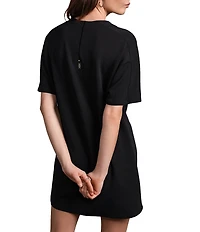 RHONE DreamGlow™ Crew Neck Short Sleeve Mini Day Dress