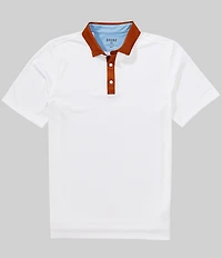 RHONE Golf Sport Houndstooth Performance Stretch Short Sleeve Polo Shirt