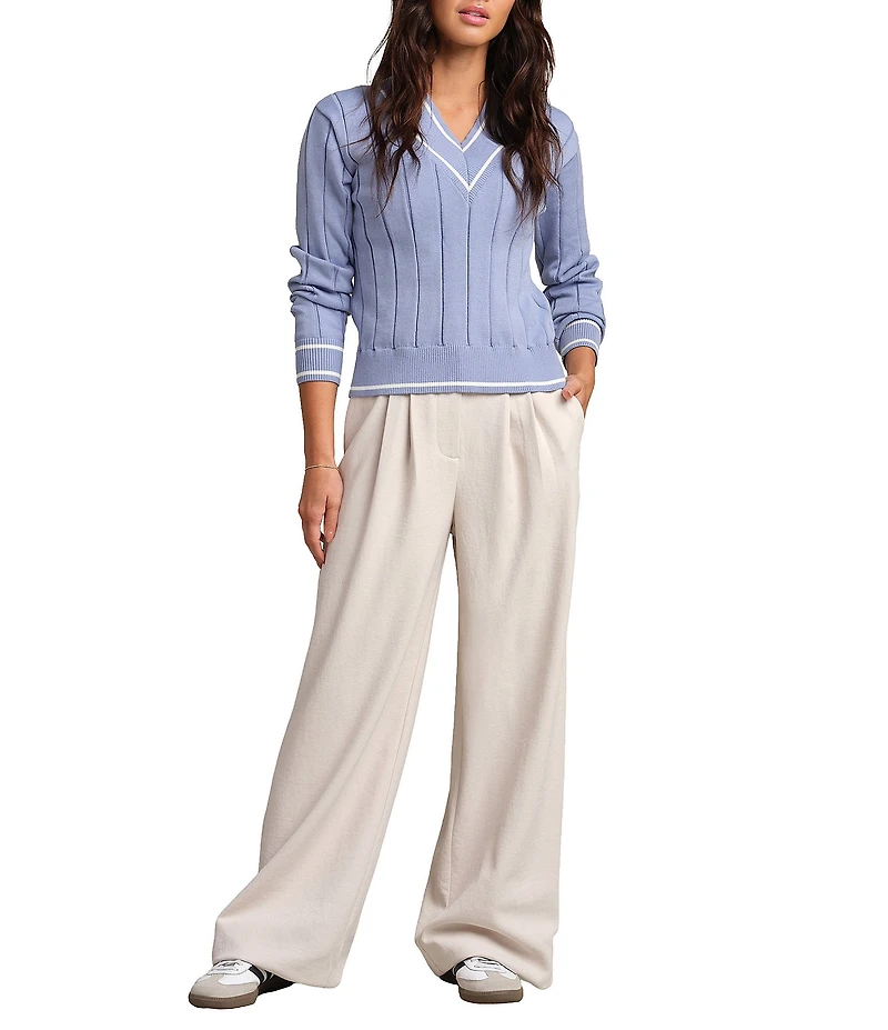 RHONE Horizon High Rise Wide Leg Trouser Pants