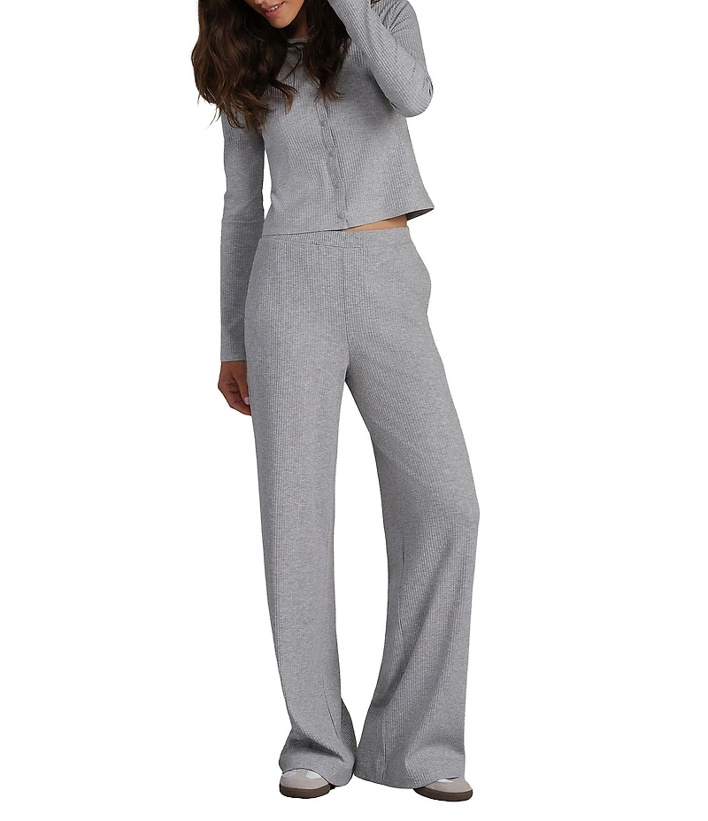 RHONE Livluxe Rib High Rise Wide Leg Pants