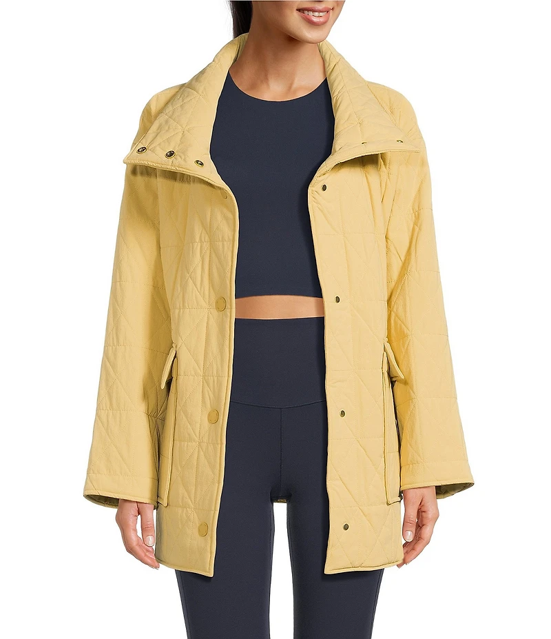 RHONE Monterey Oversized Quilted Mock Neck Long Sleeve Jacket