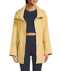 RHONE Monterey Oversized Quilted Mock Neck Long Sleeve Jacket