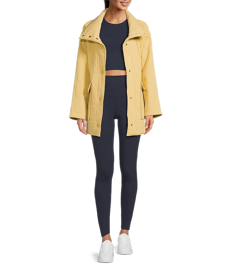 RHONE Monterey Oversized Quilted Mock Neck Long Sleeve Jacket