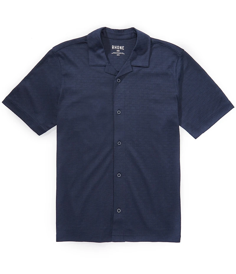 RHONE Palms Camp Collar Short Sleeve Woven Shirt