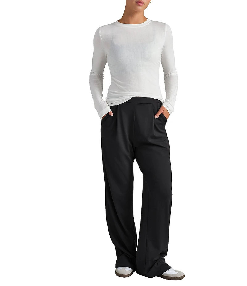 RHONE Revive™ High Rise Wide Leg Knit Trouser Pants