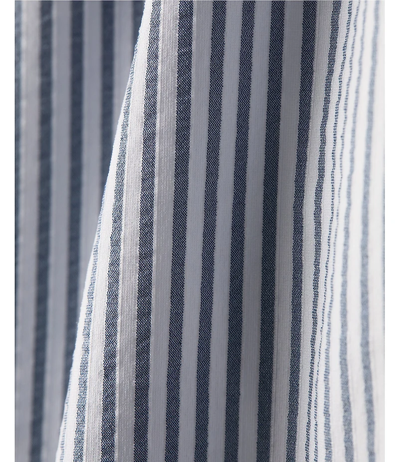 RHONE Saltair Striped Collared Long Sleeve Full Zip Performance Seersucker Jacket