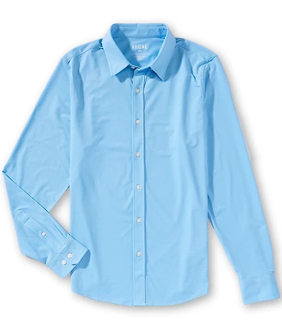RHONE Slim Fit Commuter Gingham Long Sleeve Woven Shirt