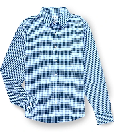 RHONE Slim Fit Commuter Gingham Long Sleeve Woven Shirt