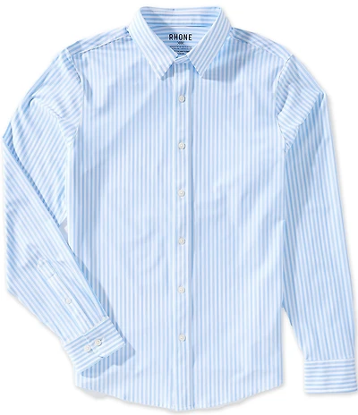 Rhone Slim Fit Commuter Stripe Long Sleeve Woven Shirt
