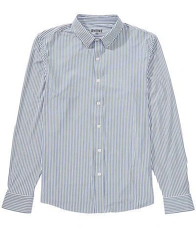 RHONE Slim-Fit Performance Stretch Commuter Stripe Long Sleeve Woven Shirt