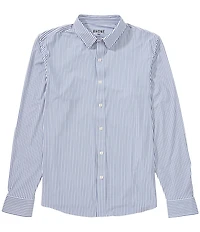 RHONE Slim-Fit Performance Stretch Commuter Stripe Long Sleeve Woven Shirt