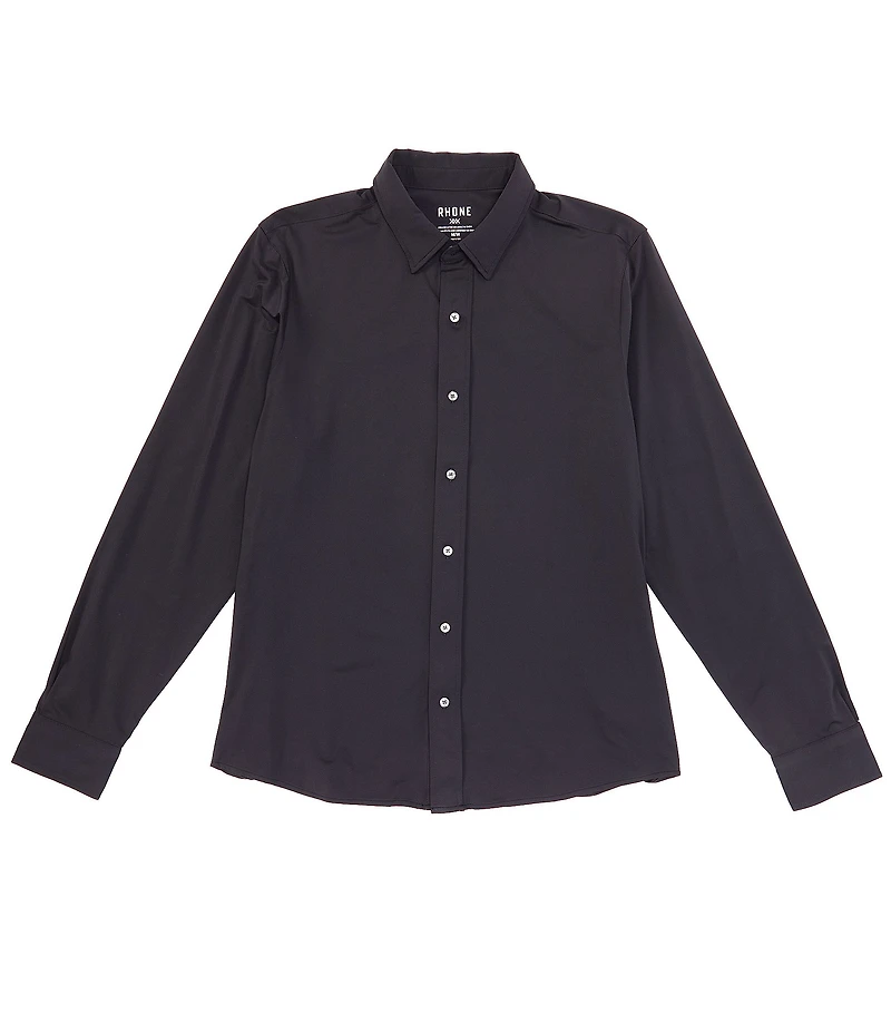RHONE Slim Fit Solid Commuter Performance Stretch Long Sleeve Woven Shirt