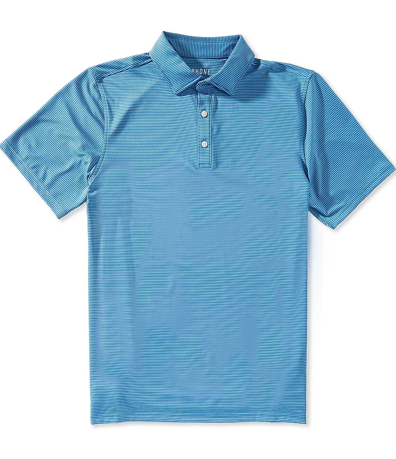 RHONE Stripe Drive Time Short Sleeve Polo Shirt