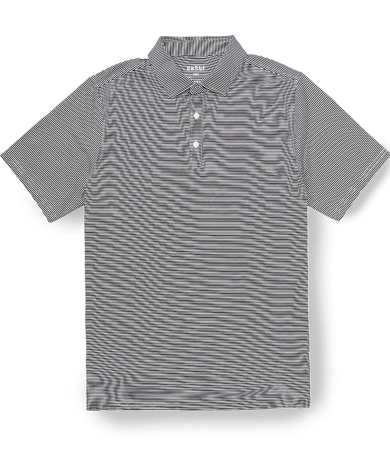 RHONE Stripe Drive Time Short Sleeve Polo Shirt