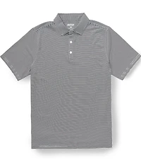 RHONE Stripe Drive Time Short Sleeve Polo Shirt