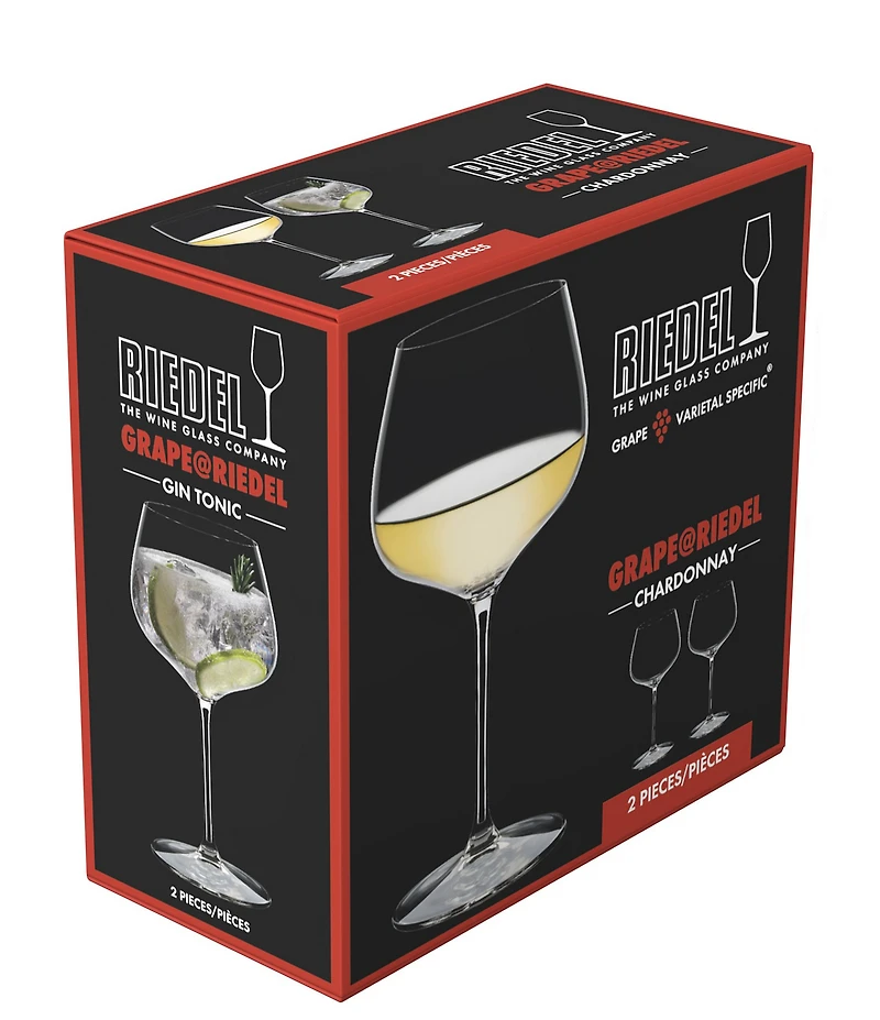 Riedel Grape@ Riedel Chardonnay/Gin Tonic Glasses, Set of 2